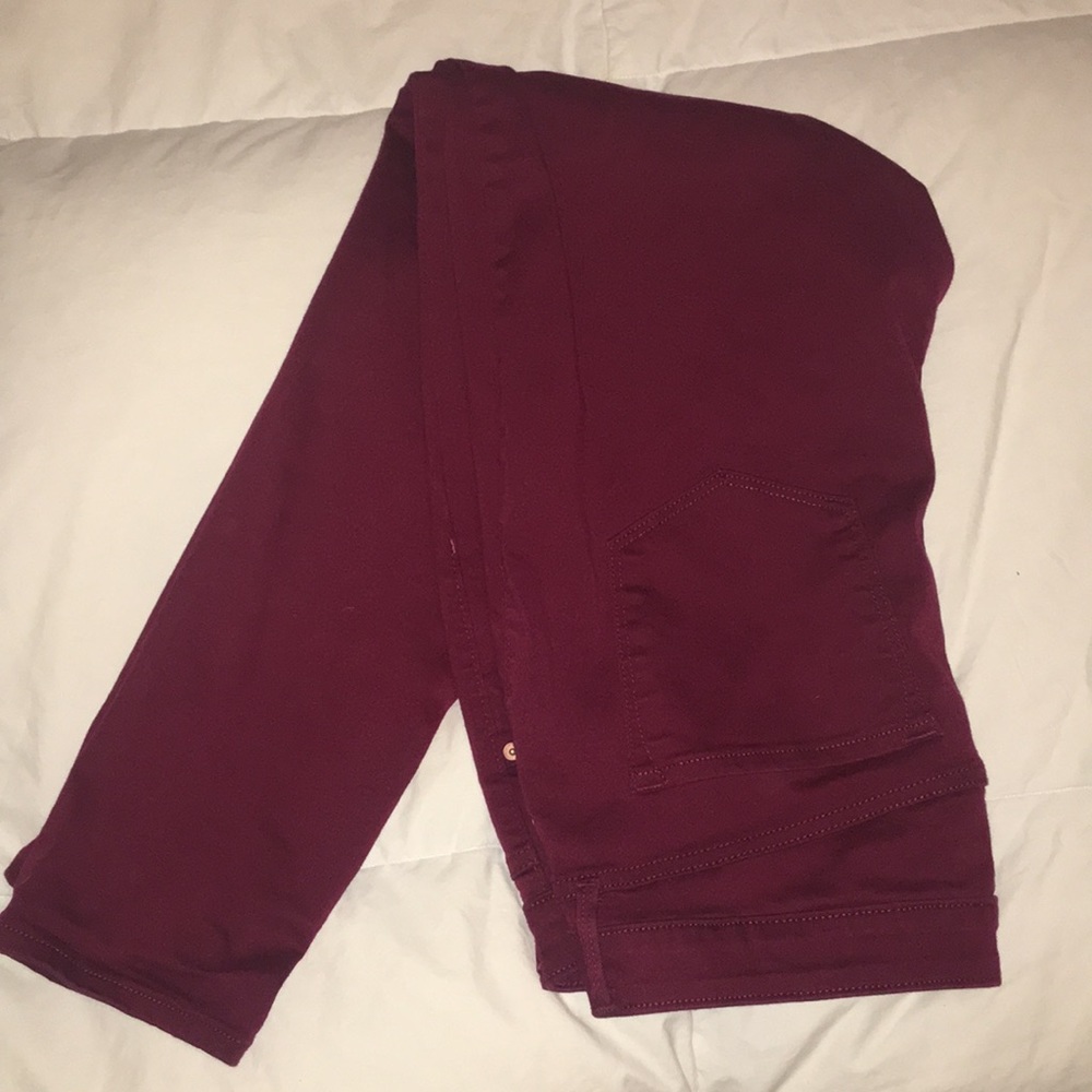 Old Navy Rockstar Mid-Rise Red Jeans